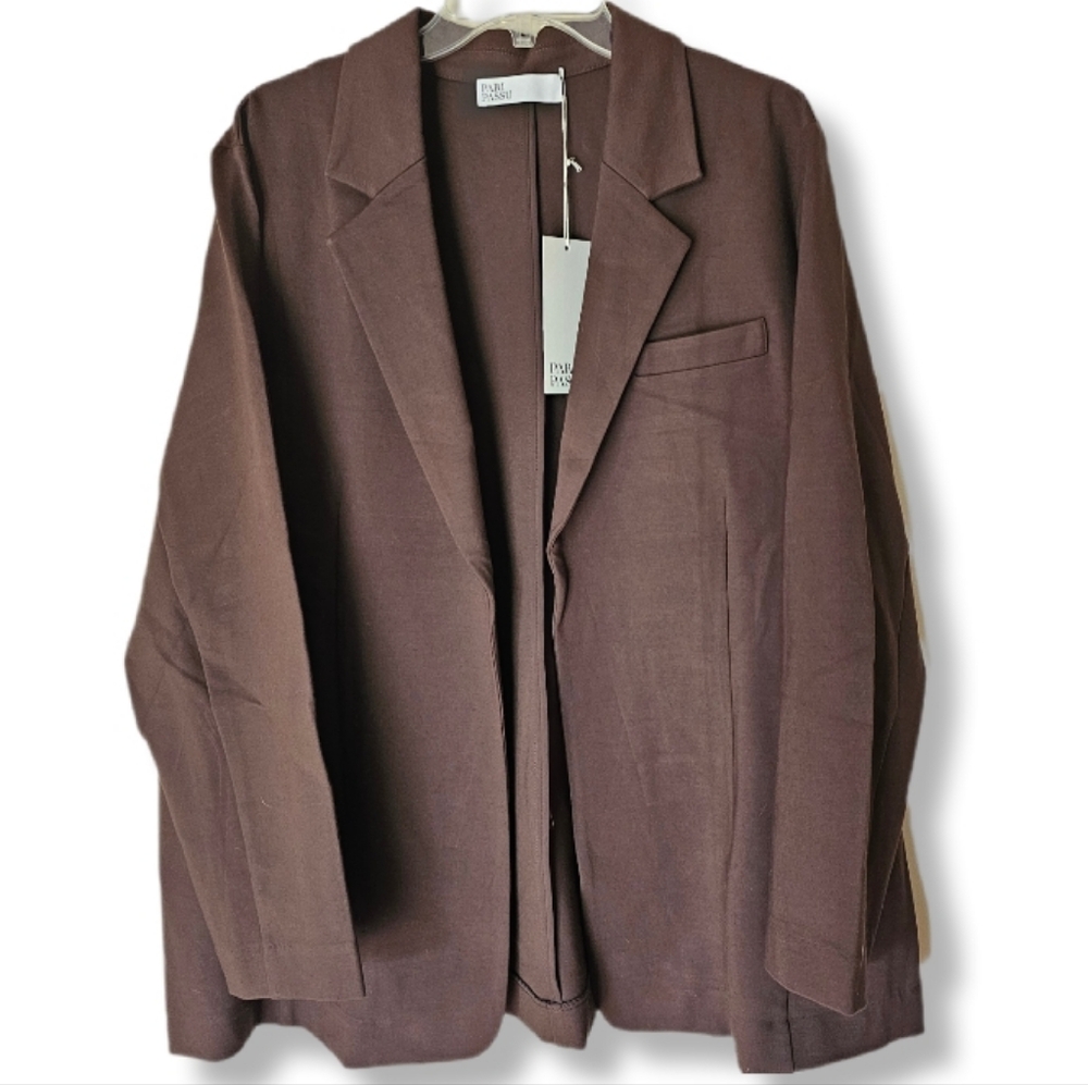 Pari Passu Ponte Debi Open Blazer in Espresso Size D16 Professional Office Work